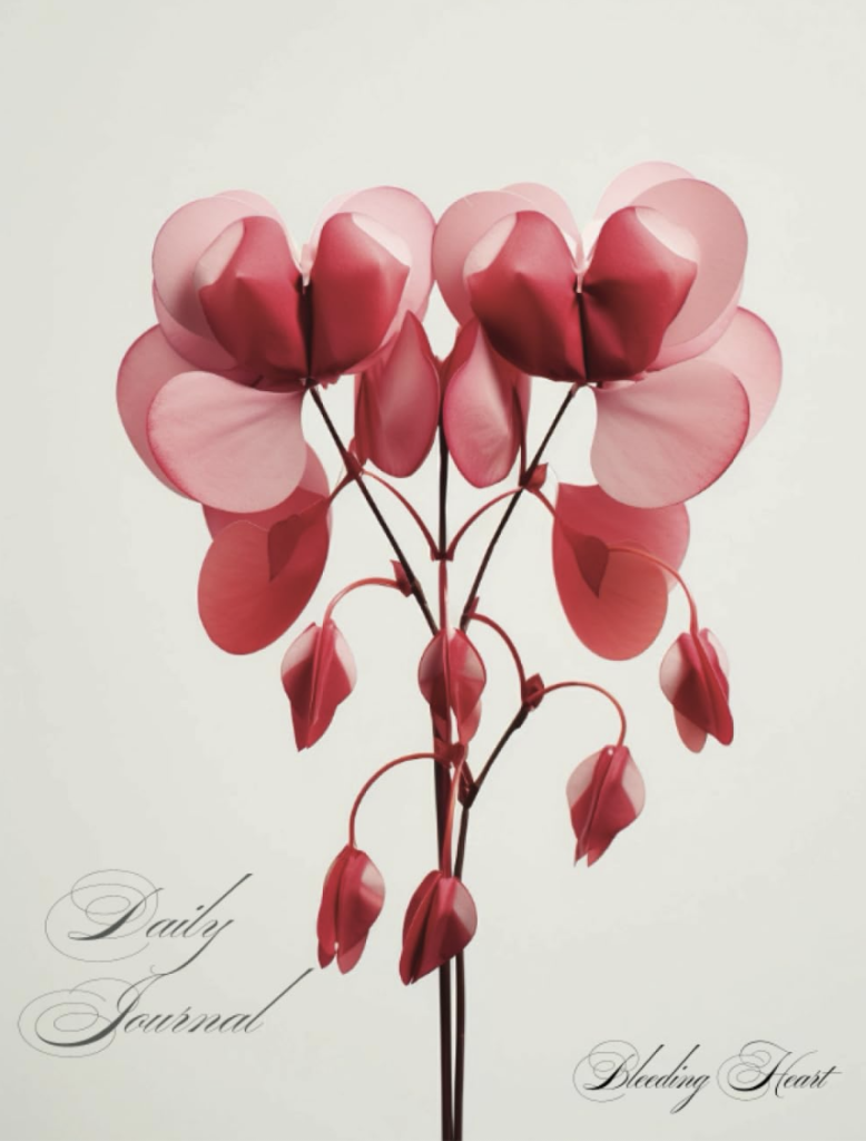 Picture of a bleeding heart flower from the Daily Journal Flowers series