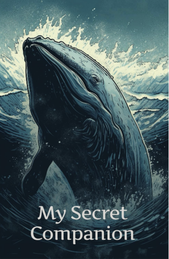Image of a whale on the cover of My Secret Companion (a password logbook)