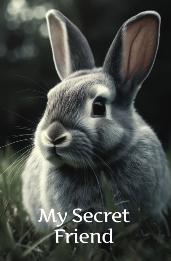 Cover close-up image of an bunny in the grass, the cover for My Secret Friend password organizer